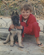 Philippe et son petit berger allemand
